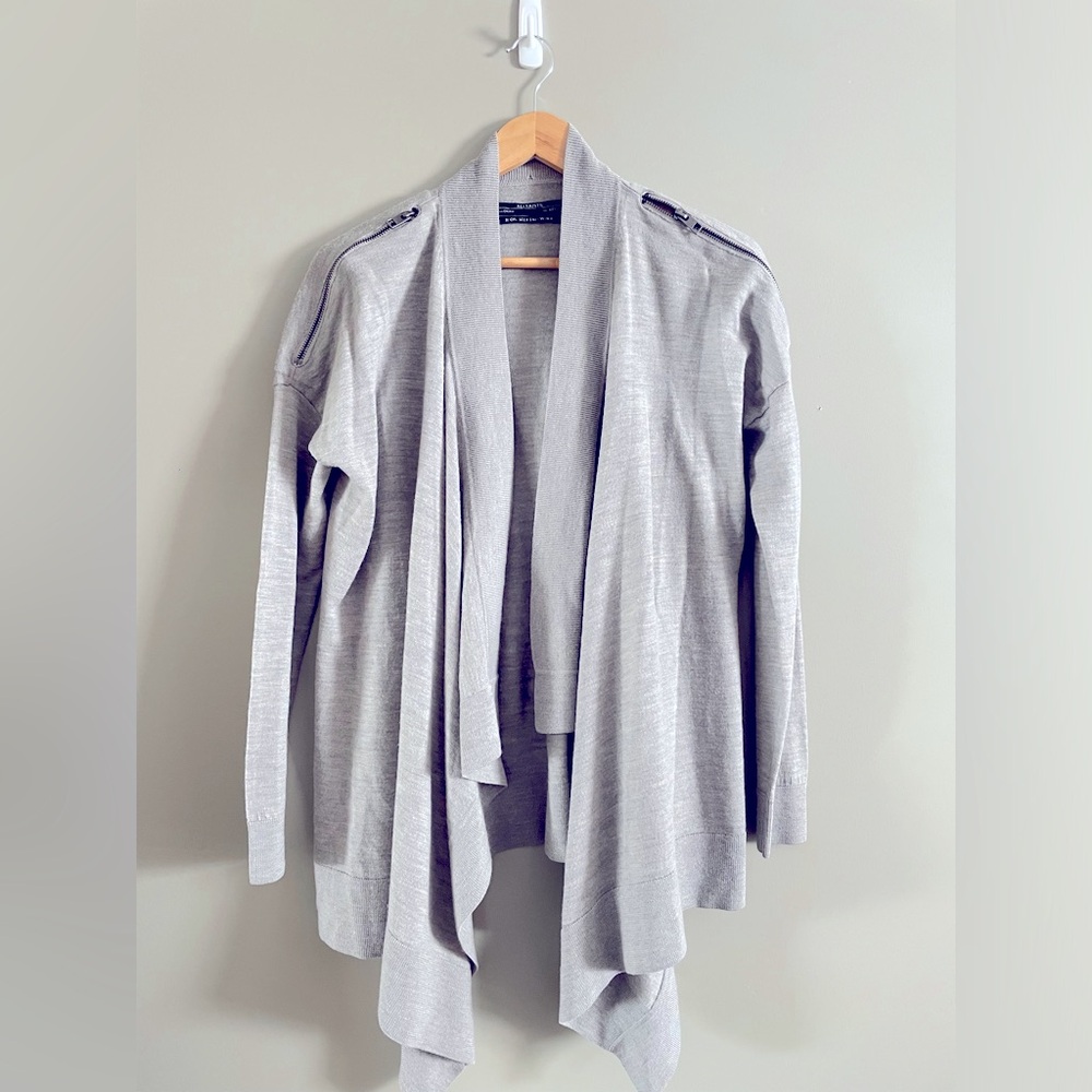 All Saints Zip Cold Shoulder Shrug